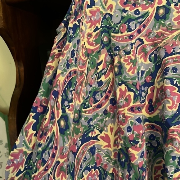 MATILDA JANE In the Maze Asymmetrical Blue/Pink/Cream Paisley Top, Small, EUC. - Picture 10 of 10